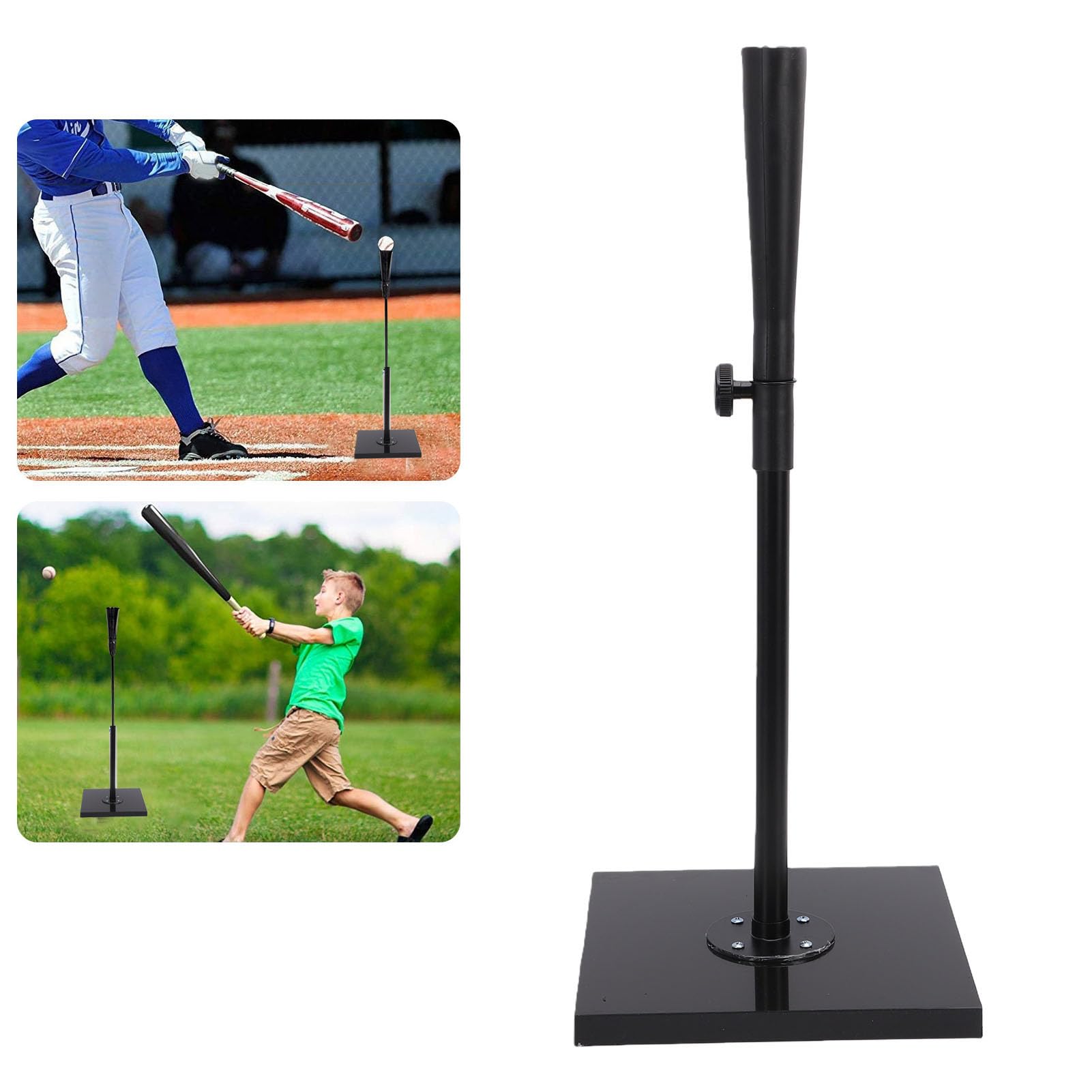 Höhenverstellbares Baseball-Schlag-Tee mit Starker Unterstützung und Stabiler Struktur – Perfekt für Baseball-Training und Familienspiele – Material aus Eisen und Gummi