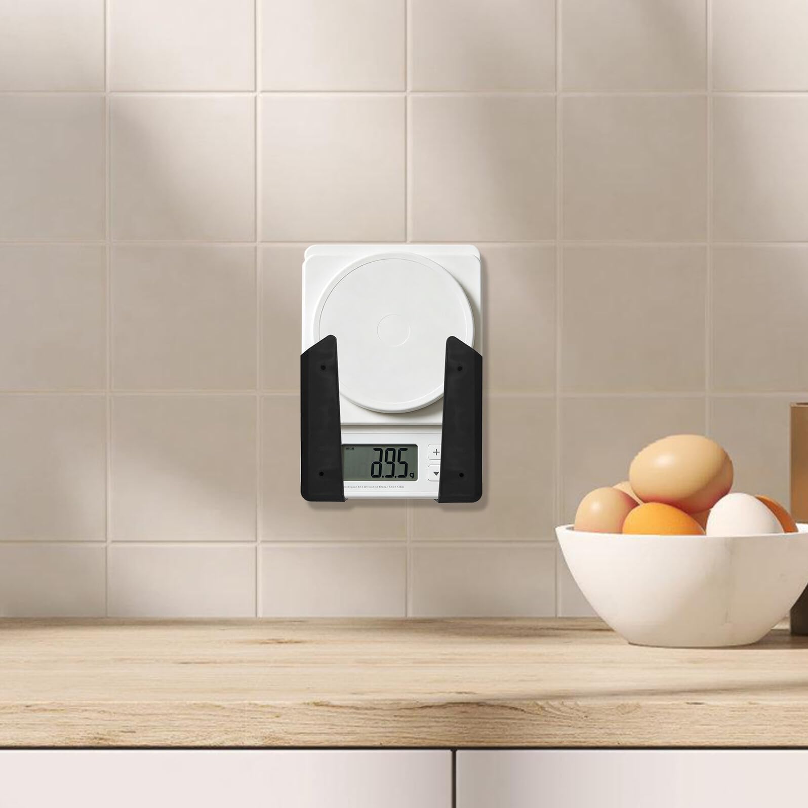 NUOBESTY Supporto Salvaspazio per Organizzazione Rapida e Sicura con Adesivo e Viti in Plastica Design Modulare per Bilancia da Cucina Digitale in Cucine Piccole e Dispense