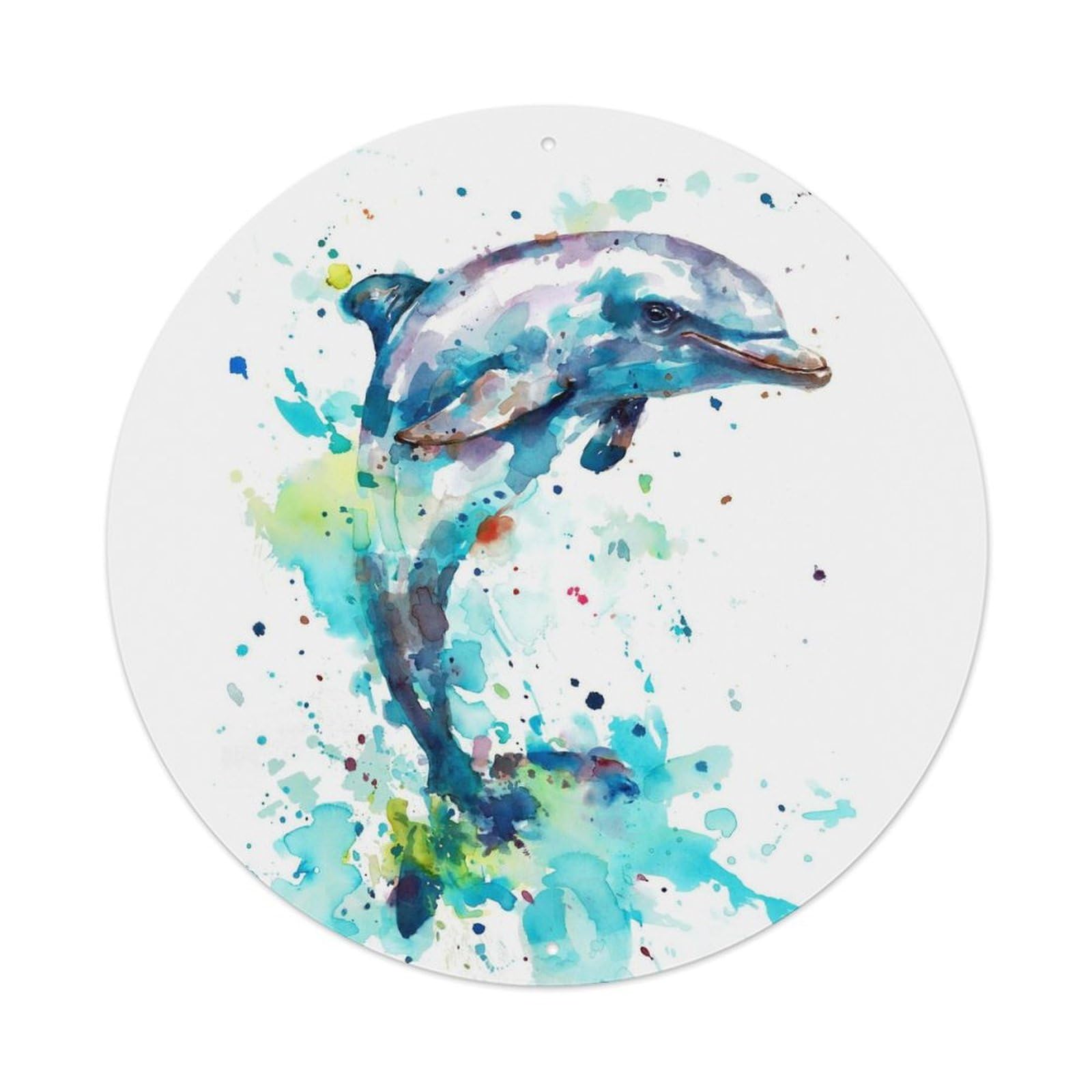 Cute Whale Watercolor Ocean Wildlife Marine Metal Tin Sign