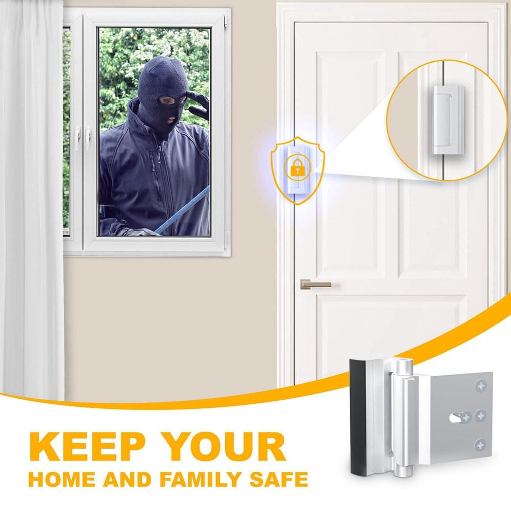 Koeydxst 1Pack Aluminium Alloy U Door Reinforcement Lock 3Inch Security Door Lock Home Proof Silver - Image 3