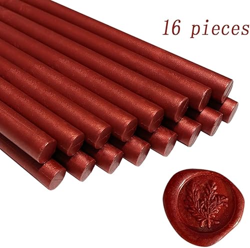 Miniatura 2 de 16 barras de sellado de cera para pistola de pegamento para sello de cera, nuevo palo de sello de cera rojo vino para pistola de pegamento de 0.44