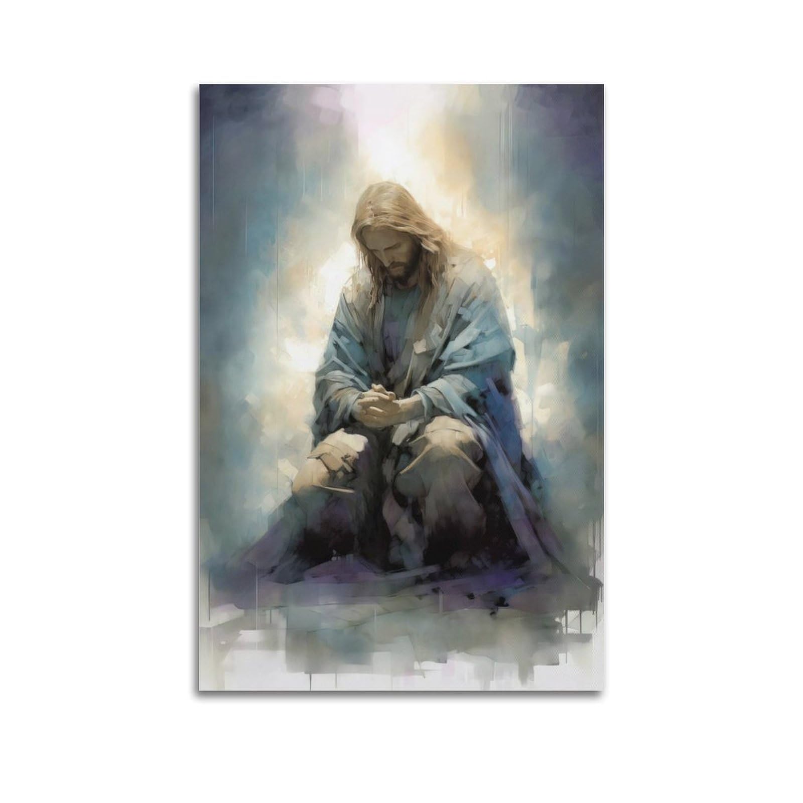 XKUGA Religion Poster Christianity Holy Son Jesus Modern Decorative Canvas Prints - Ideal Wall Art for Family, Man Cave, Game Room, Boys & Girls Bedroom 20x30inch(50x75cm)