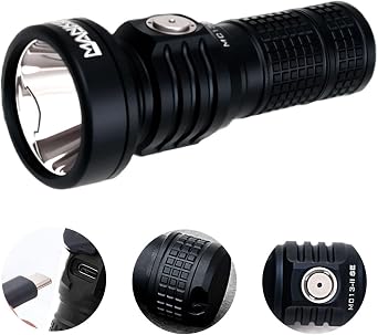 Manker MC13 II SE Rechargeable EDC Flashlight, 4000 LM 1968 Long Throw Beam | 6 Moder Bright Small Flashlight IP67 ,Multiple Modes Pocket Light for Home,Camping,and Emergencies, Black