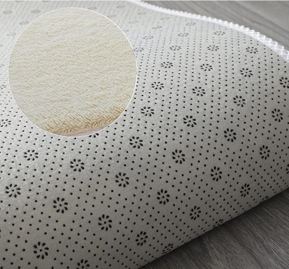 Tapis en laine de soie luxe crème 200x400 cm pour salon raffiné