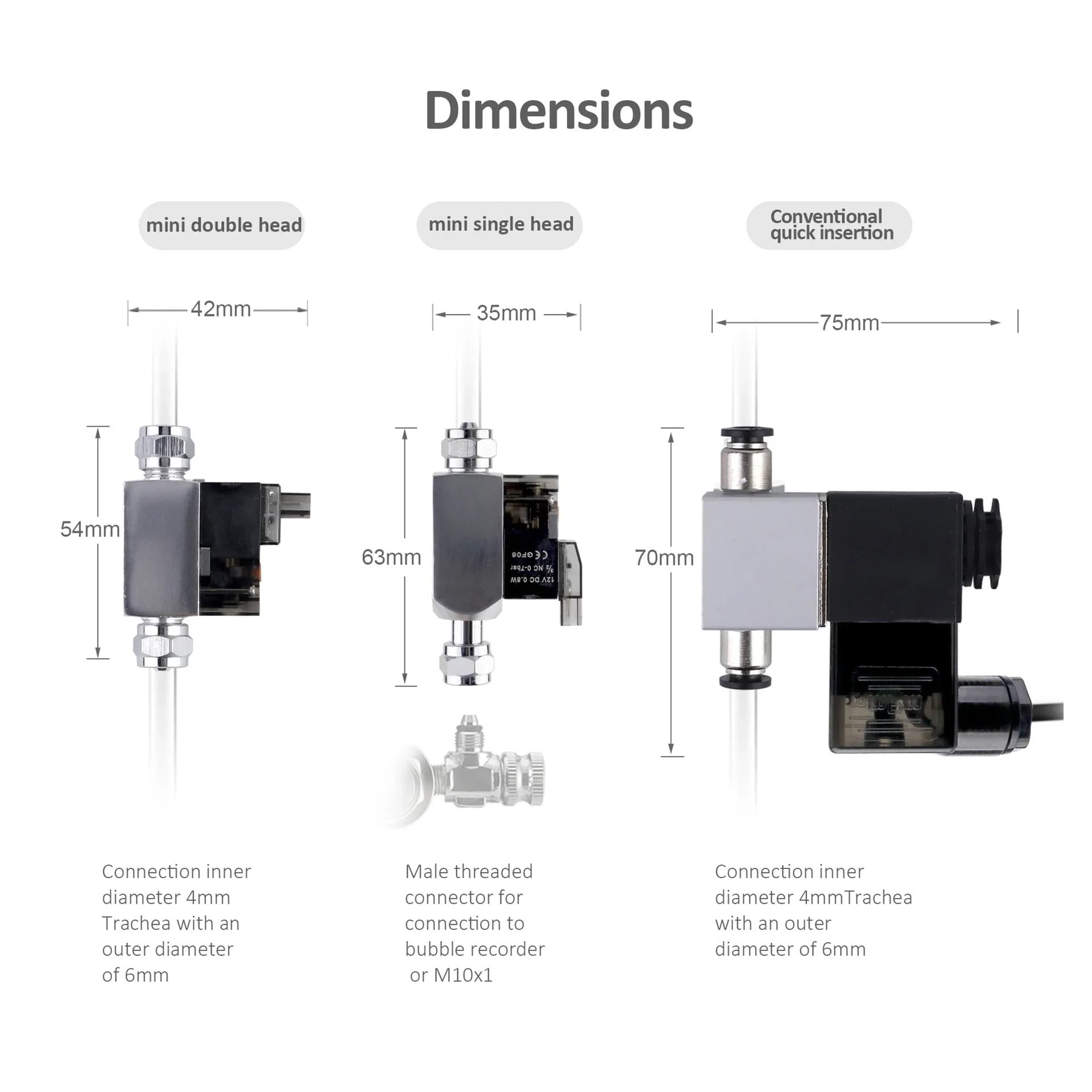 110-220 Low Temperature DIY New CO2 Aquarium Solenoid Valve Regulator Fish Tank Large Carbon Dioxide Solenoid Valve(Double headed)