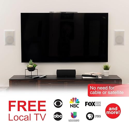 Miniatura 6 de GE Hover Antena de TV digital HD amplificada, antena de TV inteligente de largo alcance, diseño fácil de montar en la parte superior, compatible con