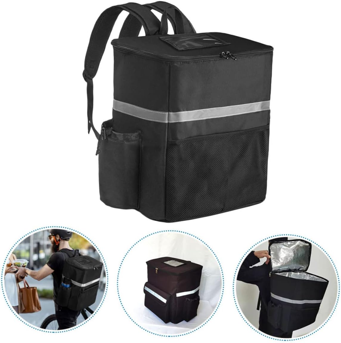 Large Insulated Food Bag - Thick Thermal Backpack for Takeout, Lunch, Travel & Catering with Comfortable Shoulder Straps - Perfect for Food Delivery