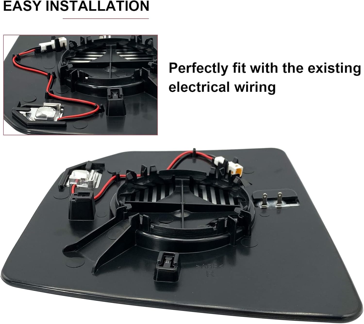 Ford F150 Right Side Heated Blind Spot Detection System Mirror - Convex Glass with Rear Holder