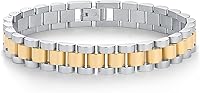 PAVOI 14K Gold Plated Two-Tone Chunky Link Bracelet for Women - Waterproof Stainless Steel Watch Strap Style, Hypoallergenic
