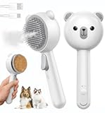 Cat Steam Brush, Self Cleaning Pet Spray Hair Removal Comb with Release Button, 3 In 1 Cat Brush for Indoor Cats for Shedding, Waterproof Pet Grooming Brushes for Long Short Haired Dogs Cats