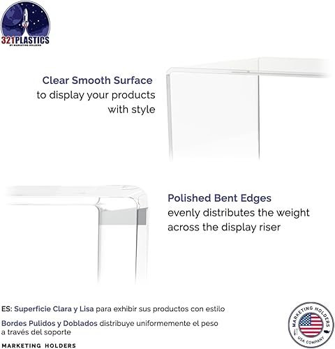 Miniatura 5 de Marketing Holders Paquete de 2 soportes de encimera de acrílico transparente de 8 pulgadas para productos y mercancías