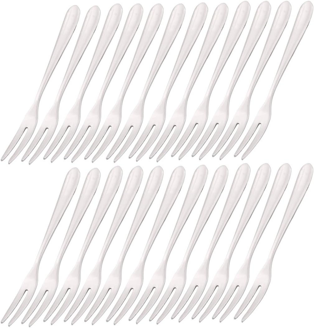 Stainless Steel Home Restaurant Cake Fruit Snack Dessert Fork 12cm Length 24pcs (id: c4a 345 1af 3d9 9b7
