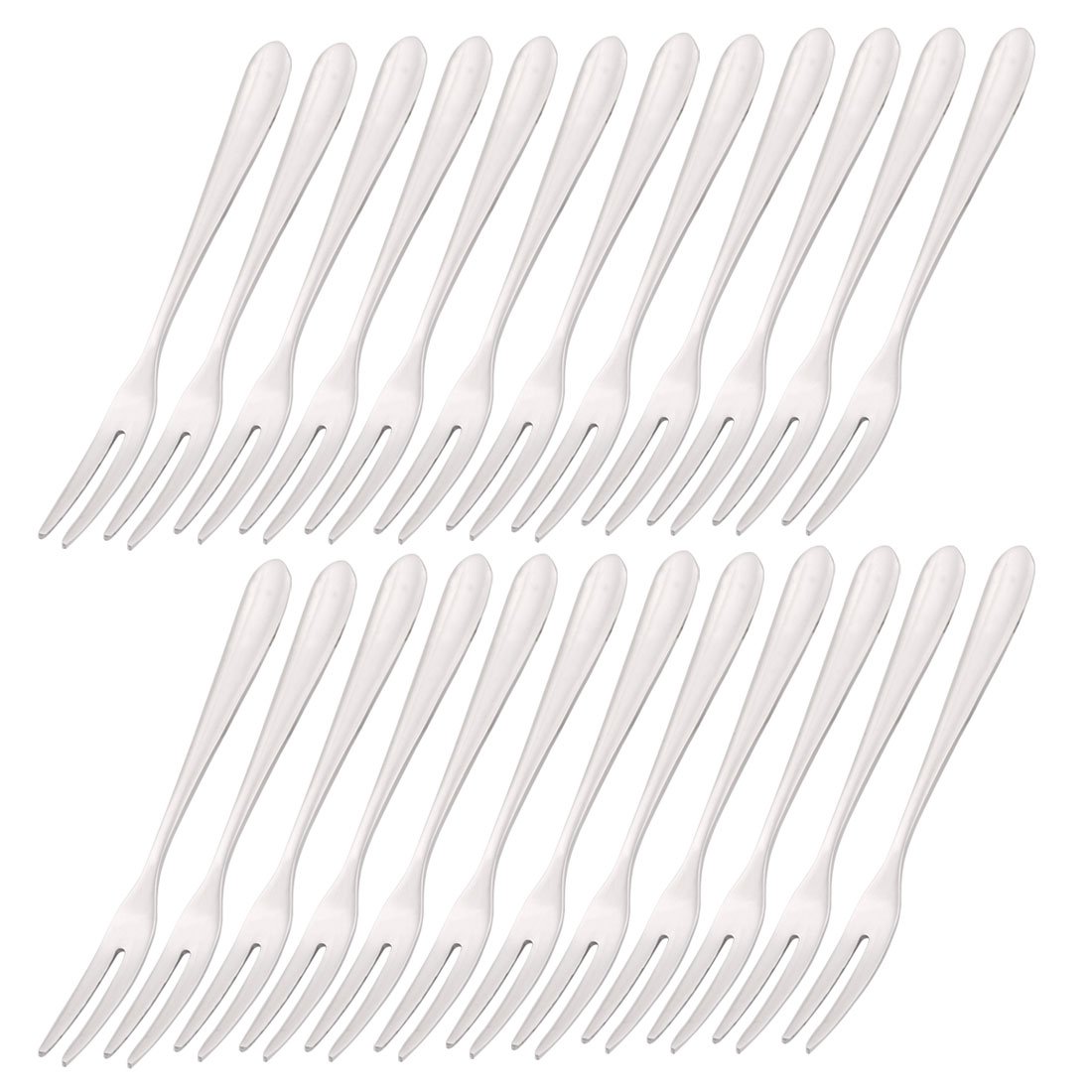 Ruilogod Acero inoxidable Inicio Restaurante Cake Fruit Snack Postre Tenedor 12cm Longitud 24pcs