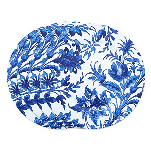 Set de 4 platos decorativos azules estilo francés miniatura 2