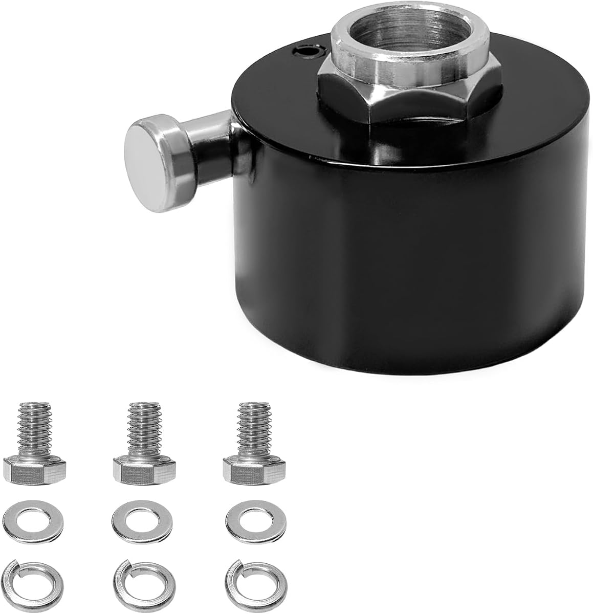 Steering Wheel Quick Release Disconnect Hub, Aluminum Alloy Steering Wheel Hub Adapter with 3/4" Shaft, 360° Fast Disassembly Steering Wheel Hub Connector with Bolts Washers