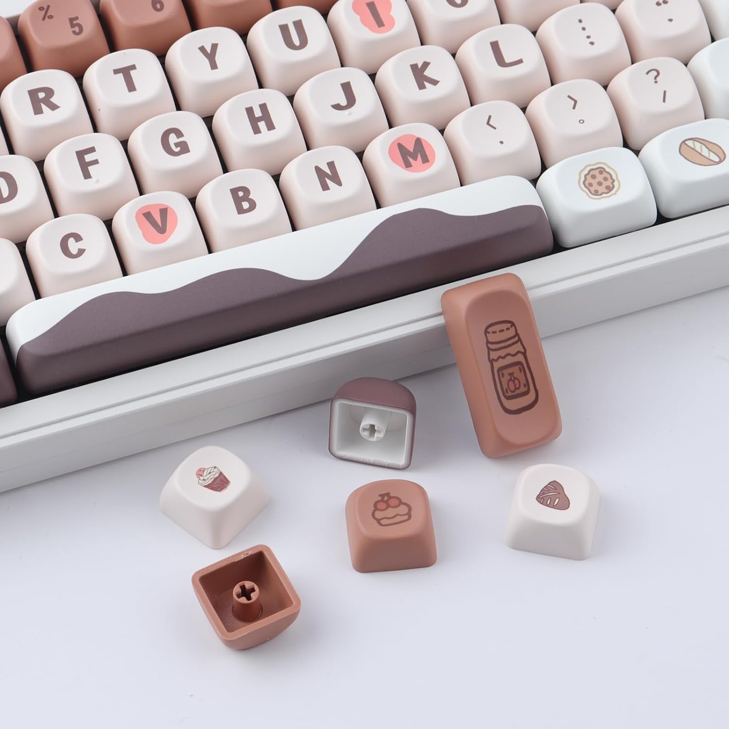 JakeTsai MOA Profile Lot de Touches PBT 60%, 136 Touches Personnalisées par Sublimation ANSI compatibles avec Cherry MX Switch Clavier Mécanique
