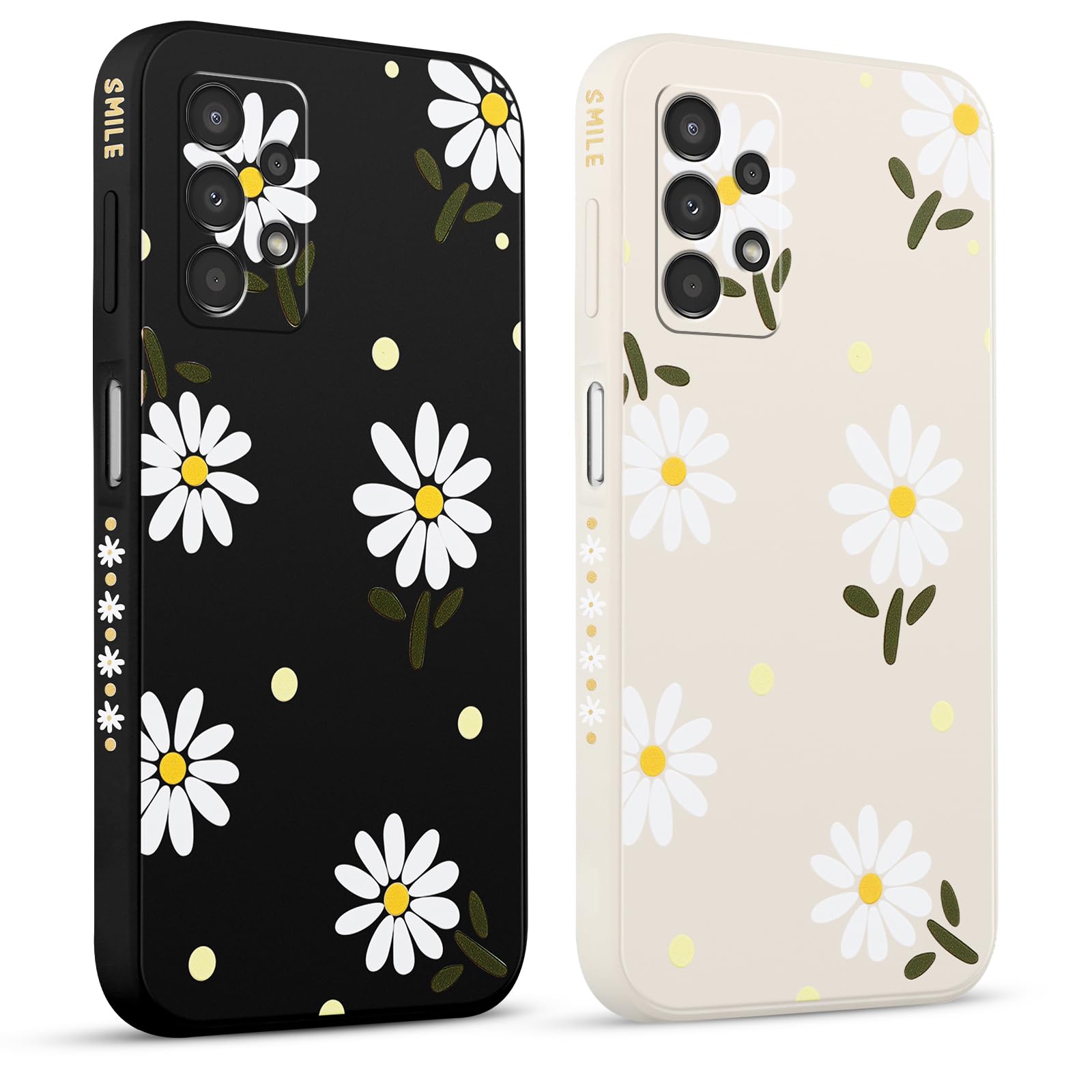 Pnakqil 2 stck Handyhlle fr Samsung Galaxy A13 4G 6,6", Hlle  Gnseblmchen Chrysantheme Bemaltes Muster s sthetik Silikon Schutzhlle  Tasche Schn Mdchen Kameraschutz Case: Amazon.de: Elektronik & Foto