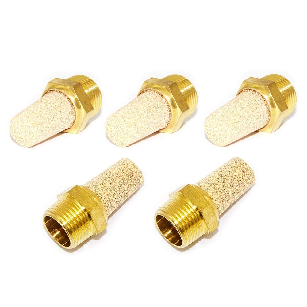 Joywayus Air Pneumatic Muffler Long Exhaust Muffler 3/8" NPT Male Brass Flow Control Silencer Air Fitting(Pack of 2) — Amazon image 7