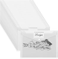 Vista 8 de Lincia 24 sobres de plástico tamaño A4, carpetas de archivos, soporte para documentos de trabajo, organizador de archivos de plástico con bolsillo