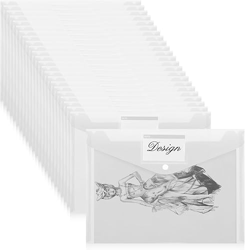 Miniatura 8 de Lincia 24 sobres de plástico tamaño A4, carpetas de archivos, soporte para documentos de trabajo, organizador de archivos de plástico con bolsillo