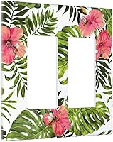 Vista 87 de Cubierta de Interruptor de Luz de 1 Gang con Escena de Flores de Grecia Mediterránea, Dispositivo Individual Basculante/GFCI, Placa Decorativa