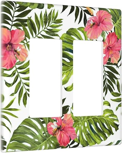 Miniatura 87 de Cubierta de Interruptor de Luz de 1 Gang con Escena de Flores de Grecia Mediterránea, Dispositivo Individual Basculante/GFCI, Placa Decorativa