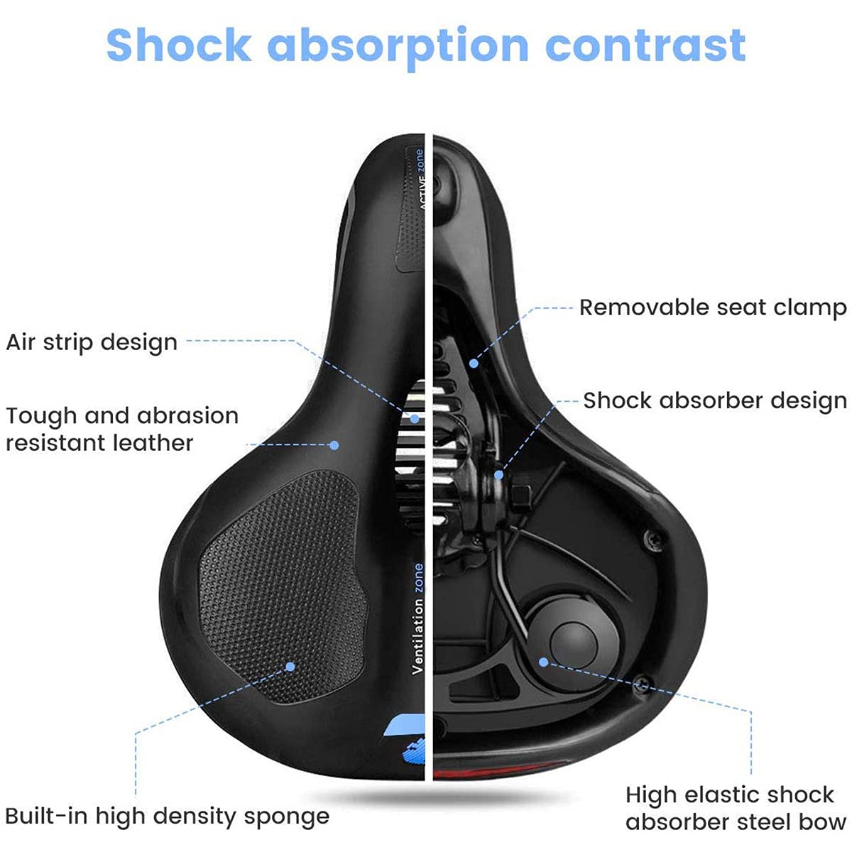 Selle de Vélo Confortable | Absorption des Chocs et Imperméable