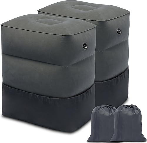 Almohada inflable de viaje, almohada de piernas de altura ajustable, cama inflable portátil para avión para niños, almohada reposapiés para avión,