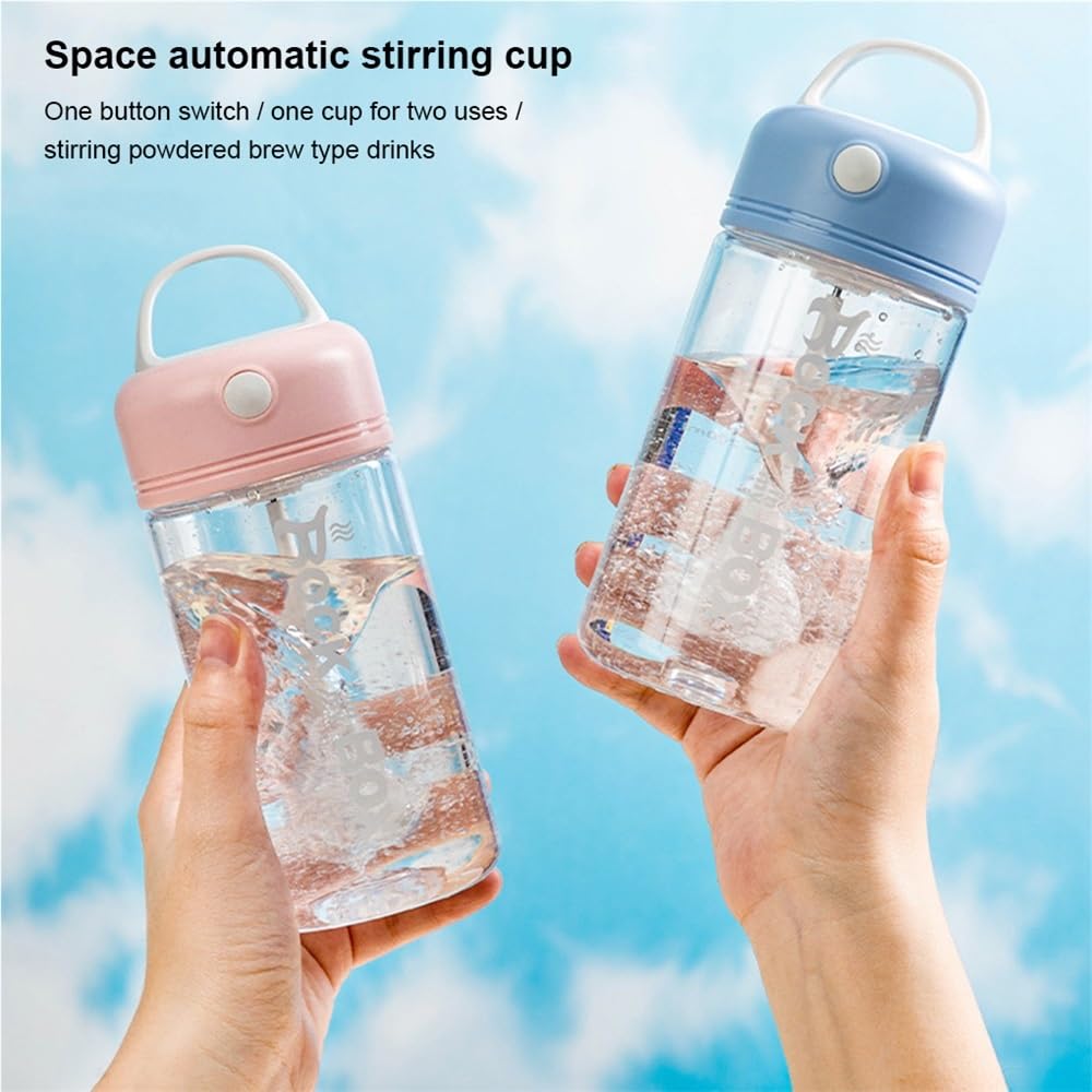 Elektrische Shake-Flasche, wasserdicht, 380 ml, Mischen, Mischen, Kaffeetasse, automatischer Protein-Shaker, Kunststoff, Wasser-Getränkemixer (blau)