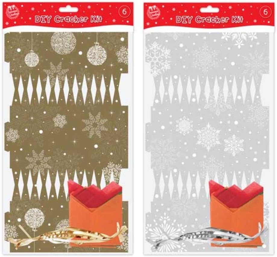Christmas Make Your Own Gold Crackers - Pack of 6