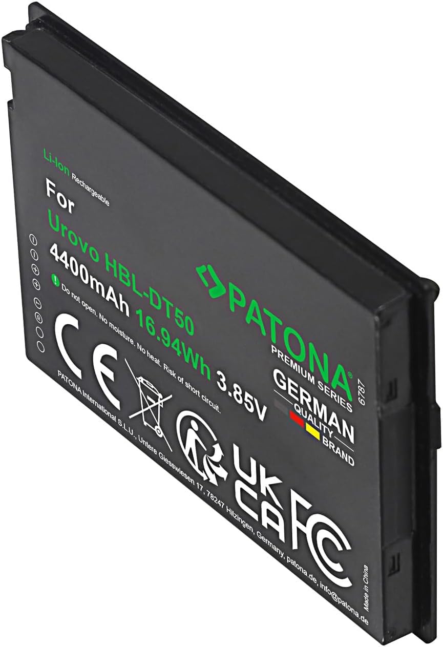 PATONA Premium Batería para Urovo DT50, HBL-DT50, 4400mAh 3.85V 16.94Wh | Batería para escáneres de código de barras y POS-Terminals