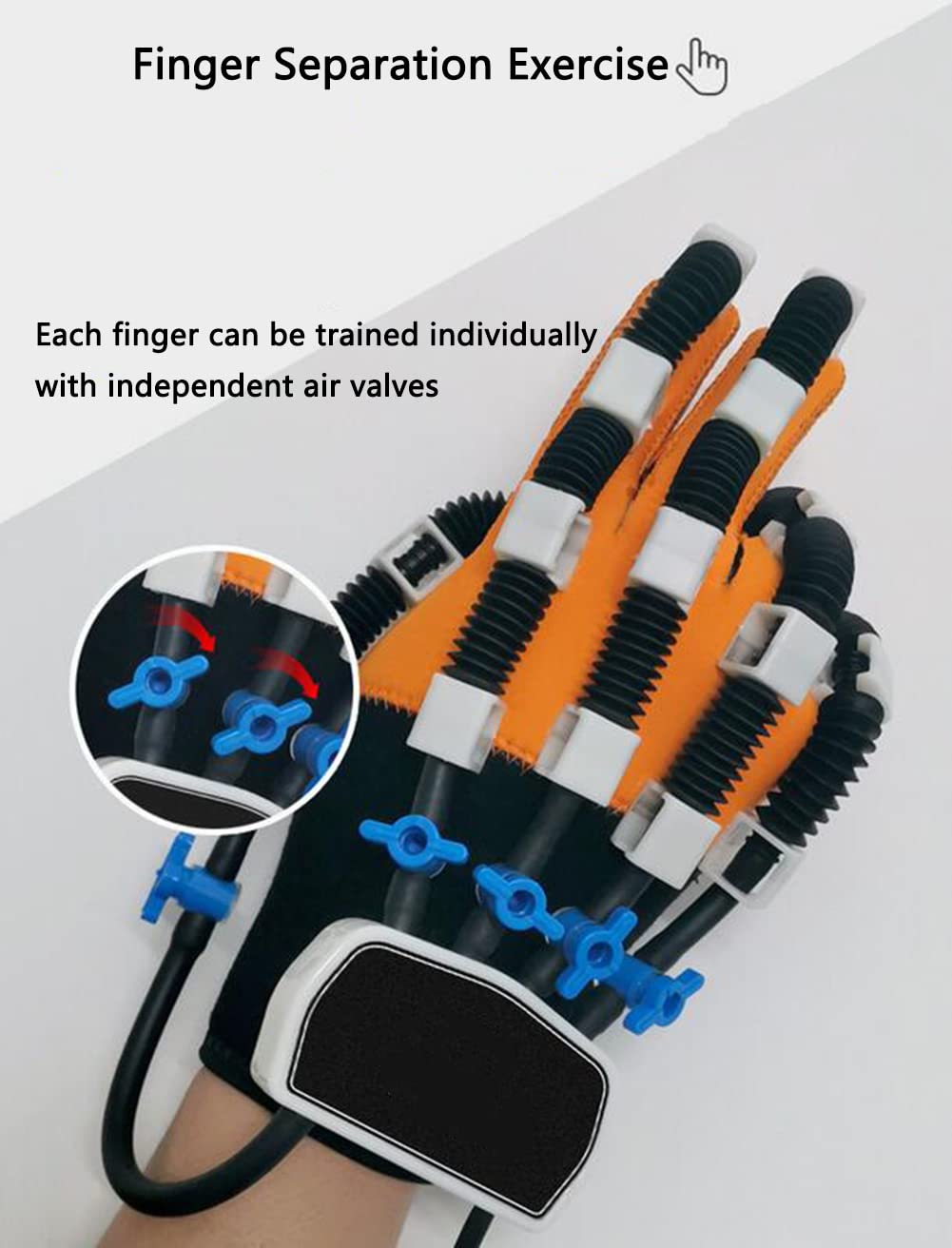 Elektryczne szyny na palce, rękawice do robotów rehabilitacyjnych, trening dłoni, odpowiednie do sprzętu do ćwiczeń rehabilitacyjnych po udarze Hemiplegia(Size:L,Color:Lewy)