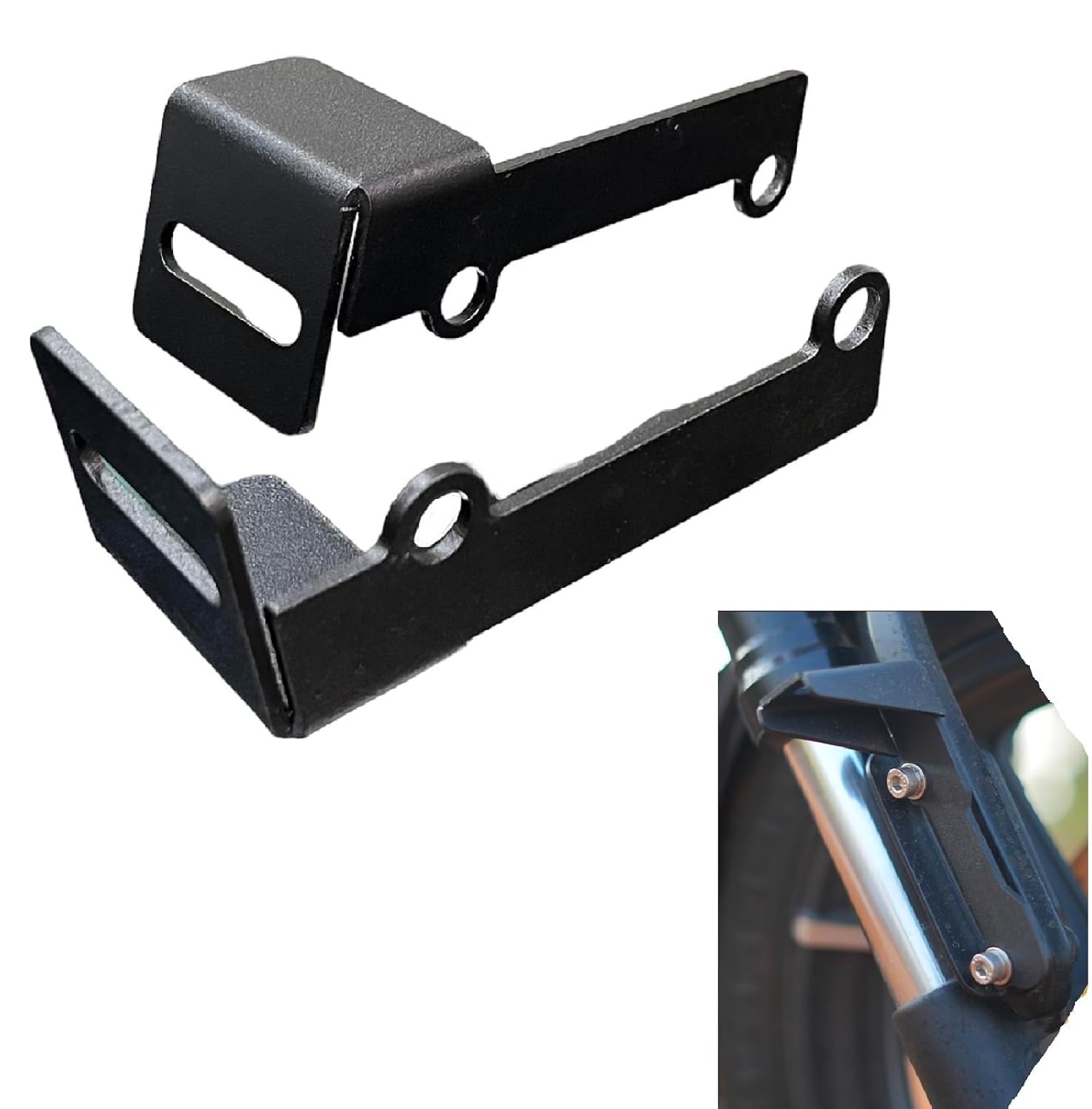 Harly Davidson X440 Motorcycle Fog Light Mounting Clamp, Black, Metal Bracket-image-11