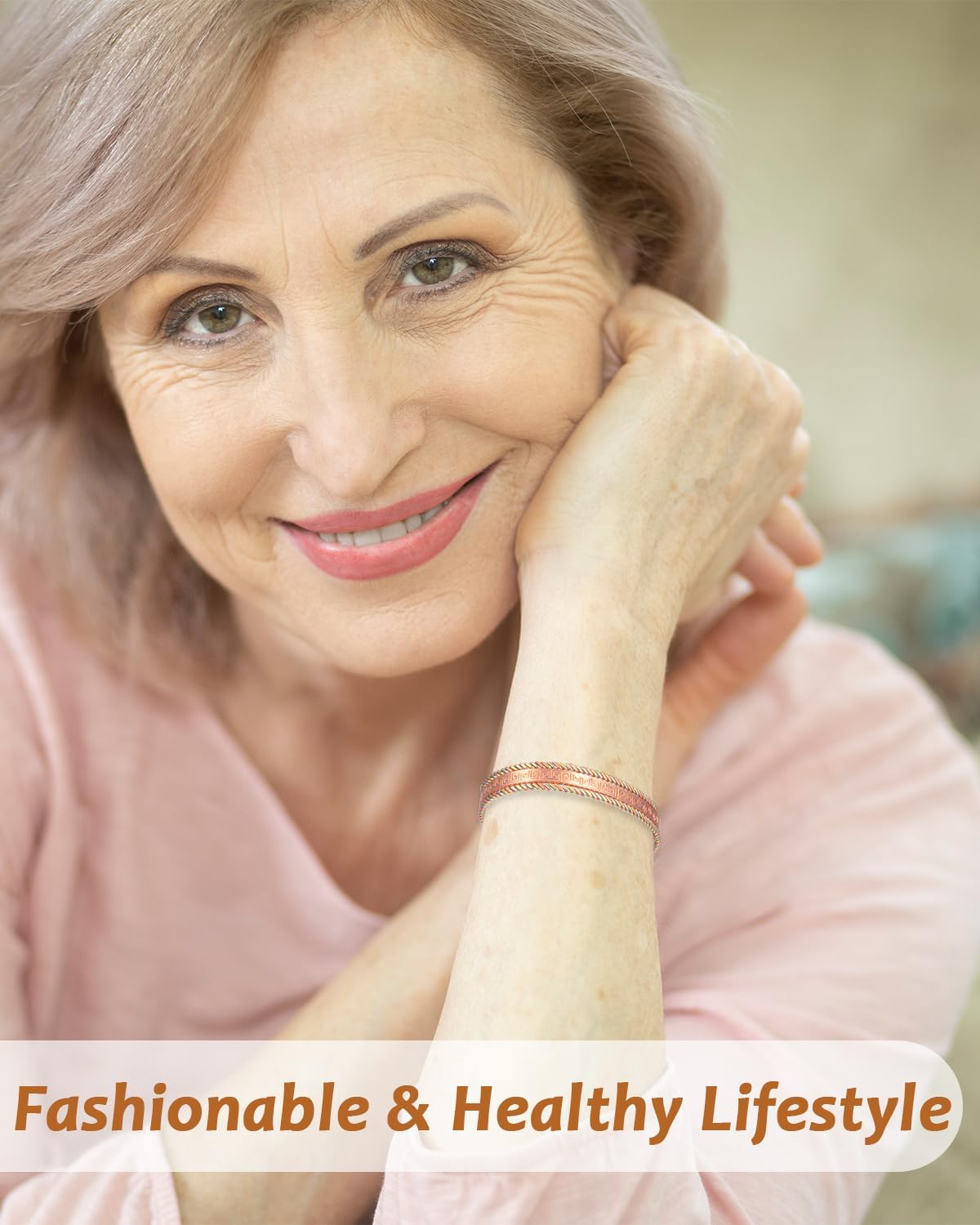 Copper Magnetic Bracelet for Women, 99.99% Pure Copper Cuff with 3500 Gauss Magnets (A) - Image 5