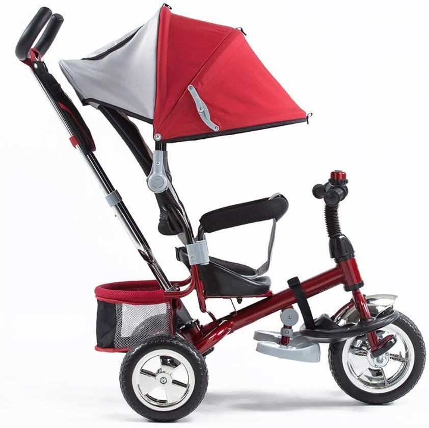 Tricycle Trike, Multifunctional 3-in-1 Tricycle Titanium, Baby Tricycle for 1-6 Years Old, 3 Colors, 91 * 98 * 50cm (Color: Red)