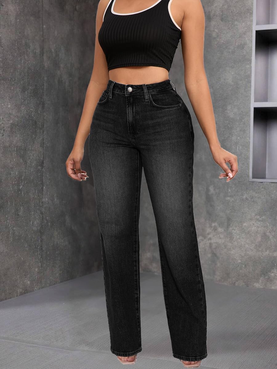 Women's Wide Leg Jeans High Waist Baggy Denim Pants - Image 2