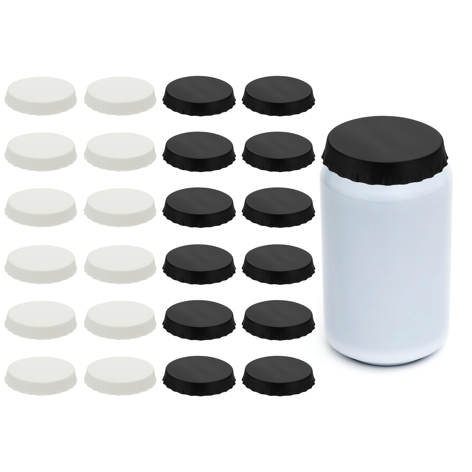 Couvercle en silicone pour canette de soda étanche lot de 24 pièces noir et blanc