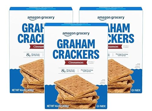 Amazon Grocery, Cinnamon Graham Crackers, 14.4 Oz (Pack of 3)