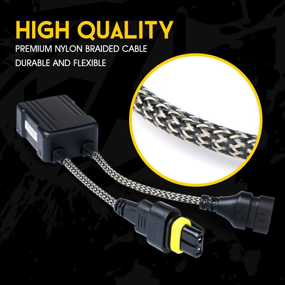 Xprite 9005 LED Canbus Decoder Anti Flicker Harness Error Free Resistor Capacitor for LED Headlight Bulbs Accessory, Pack of 2