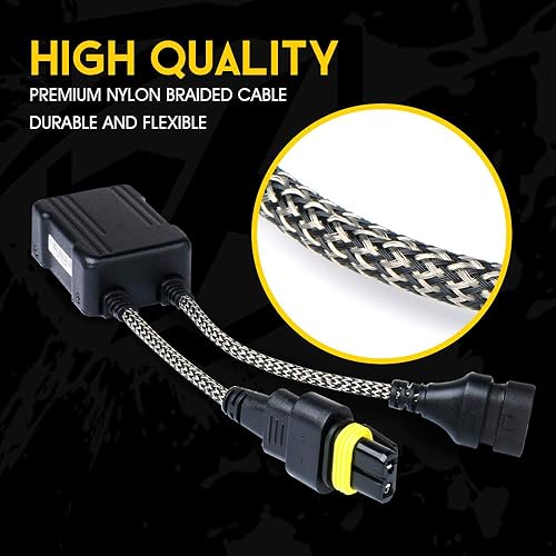 Vista 26 de Xprite H13/9008 LED Canbus Decodificador Anti parpadeo Arnés Condensador de resistencia libre de errores para bombillas LED de faros delanteros