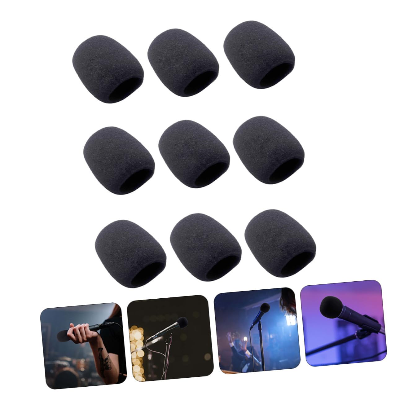 9pièces Bonnette Eva Pour Microphone Couvre-microphone Anti-vent Et Anti-bruit Pour Ktv Conférences Et Enregistrements
