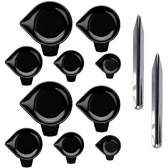 JUXYES 10PCS Digital Scale Pan Tray Plastic Weighing Powder Pan with Scoop