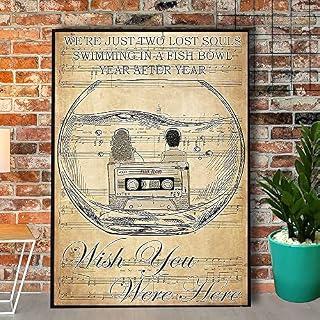 Bodyard Metal Poster Plaque Music Wish You were Here Just Two Lost Soul Retro Tin Signs Vintage Aluminum Sign for Home Room Decor 8x12 Inch
