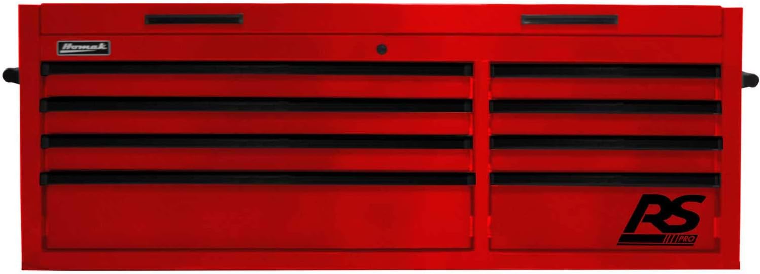Homak RS Pro, 54in. RS PRO 8 DWR TOP Chest with Outlet-RED, Width 54 in, Height 21.375 in, Color Red, Model# RD02065800