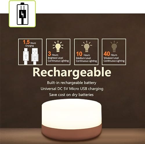 Miniatura 5 de Luz nocturna para bebé mini luz táctil recargable RTSU luces LED nocturnas inalámbricas para niños lámpara de noche portátil para lactancia lámpara