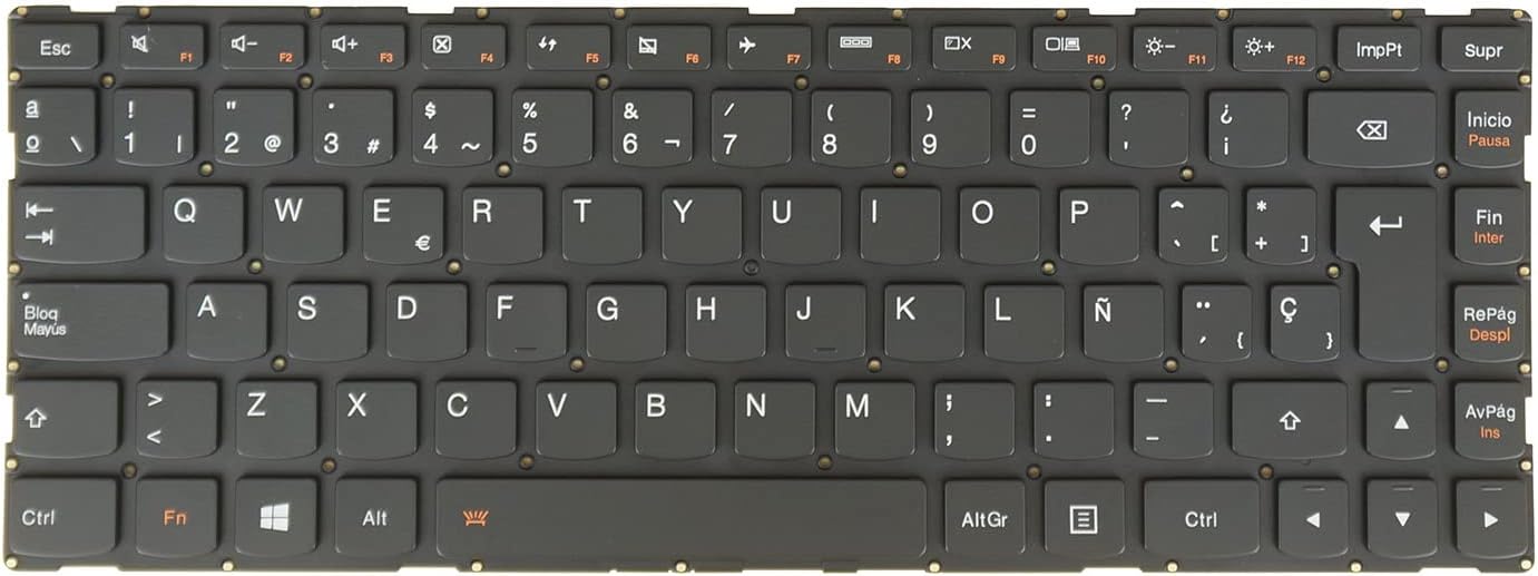 SP Spanish Español Layout Laptop Keyboard for Lenovo Yoga 500-14IBD, 500-14IHW, 500-14ACL, 500-14ACZ SN20G63018 MP-13P96E0J6864 T5S1B-SPA, Backlit, Black Without Frame