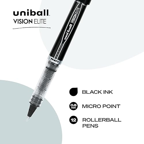 Miniatura 3 de uni-ball Vision Elite 69000 - Bolígrafos de micropunta 164 de pulgada color negro 12 unidades