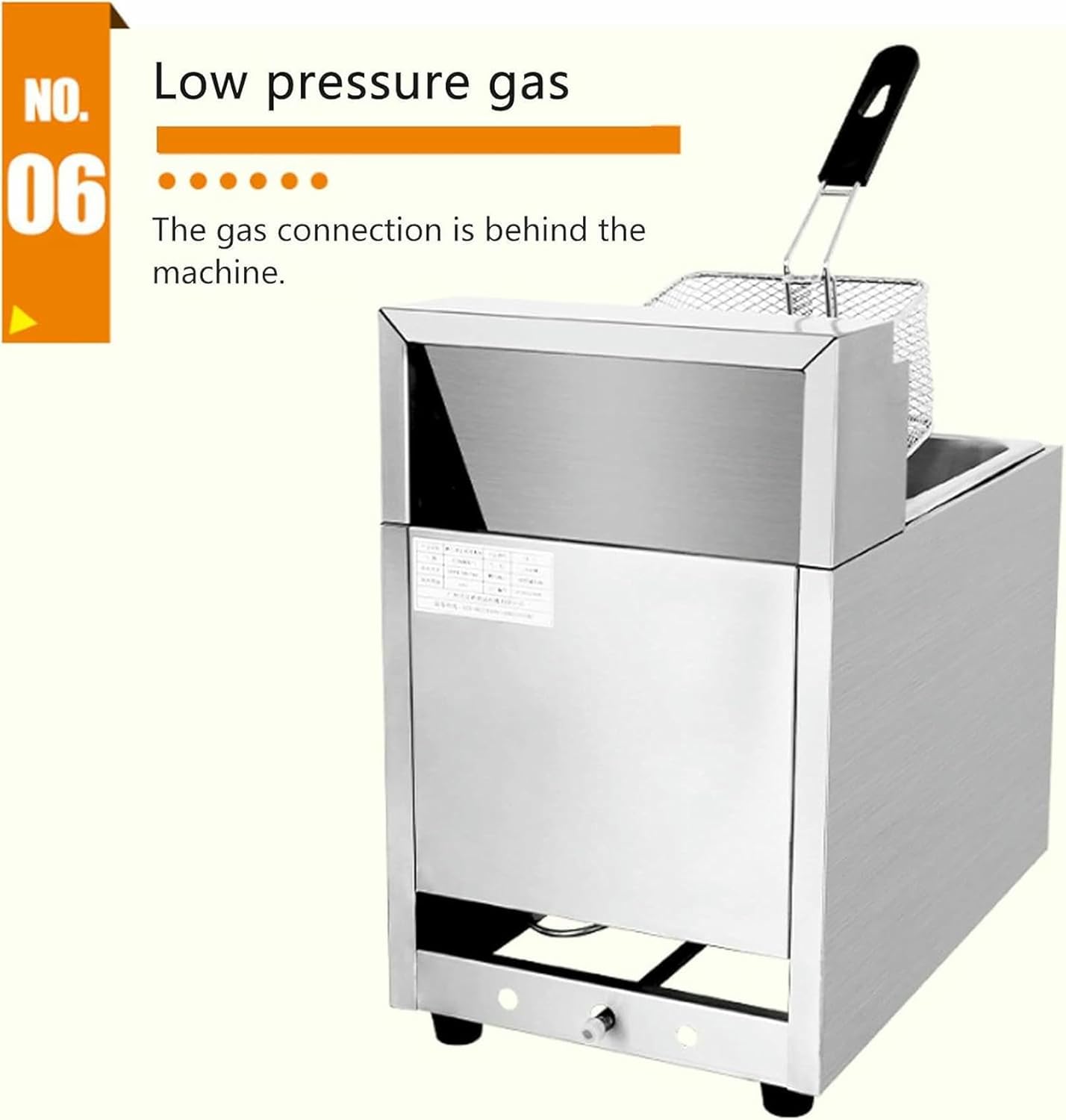 10L Commercial Gas Fryer, Countertop Basket Stainless Steel Deep Fat Fryer Restaurant Home Fries Chip~/