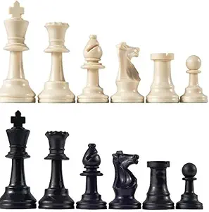 Staunton Tournament Chess Pieces, Triple Weighted with 3.75" King and 2 extra Queens