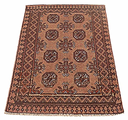 Tapis afghan multicolore géométrique Aqcha tissé main 80x120 - 3